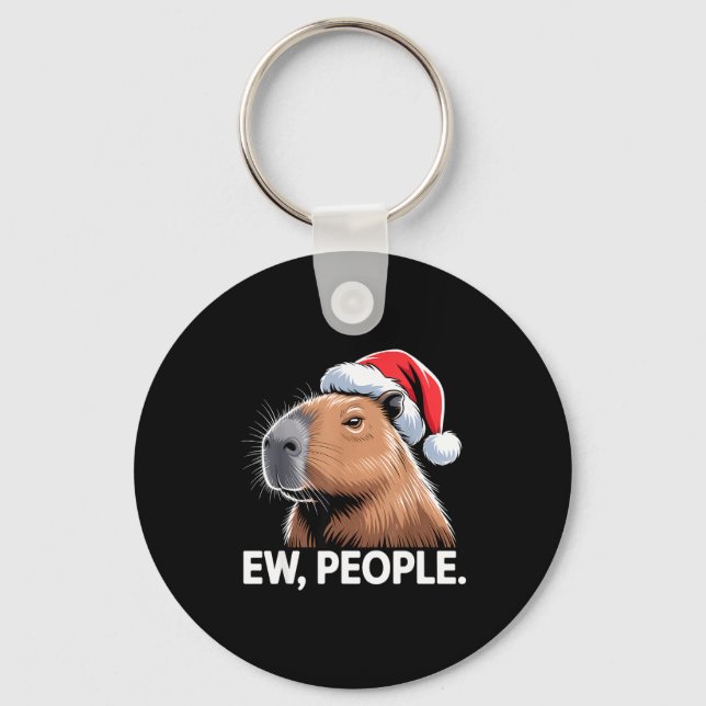 Ew People Capybara Christmas Humor  Schlüsselanhänger (Vorderseite)