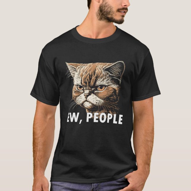 Ew People  Cat Introvert Cat  Graphic T-Shirt (Vorderseite)