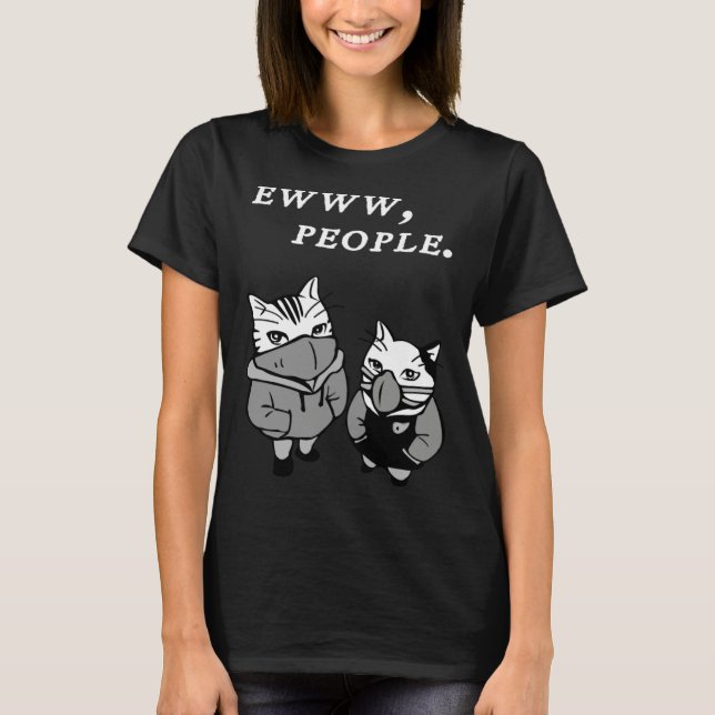 Ew People  Cat  Introvert T-Shirt (Vorderseite)