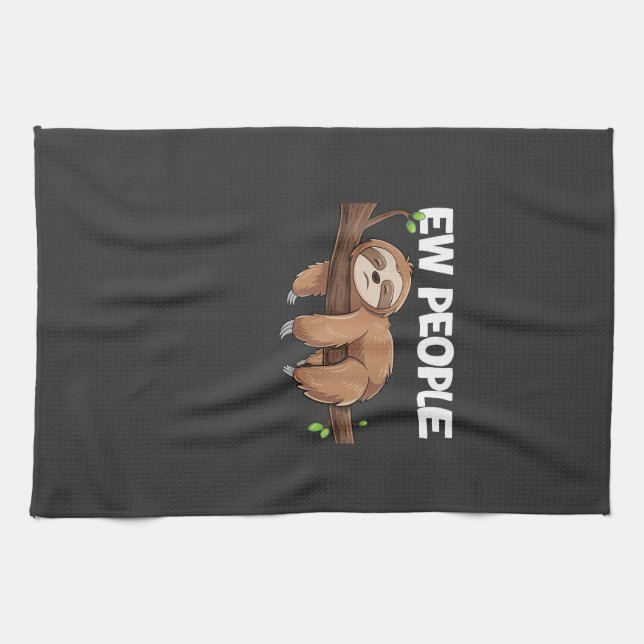 Ew People Faultier T-Shirt Geschirrtuch (Horizontal)