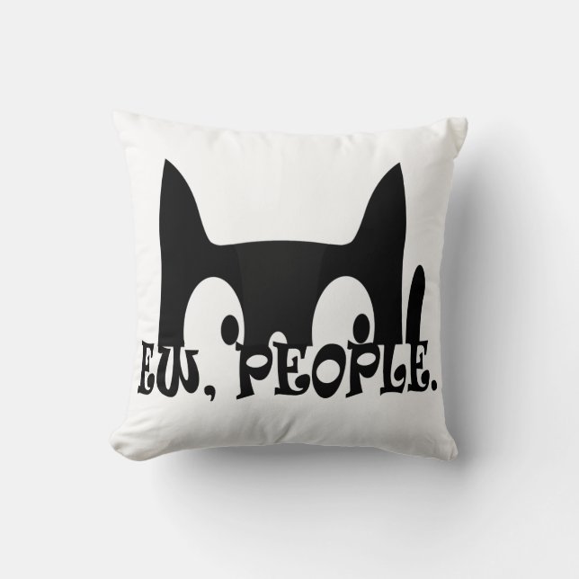 Ew People Funny Black Cat Kissen (Vorderseite)