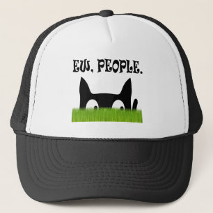 Ew People Funny Cat Green Grass Hat Truckerkappe