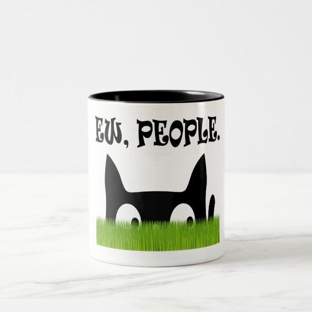 Ew People Funny Cat Green Grass Tasse (Mittel)
