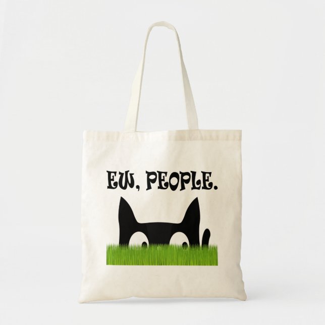 Ew People Funny Cat Green Grass Totbeutel Tragetasche (Vorne)