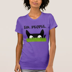Ew People Funny Cat Green Grass Womens Shirt