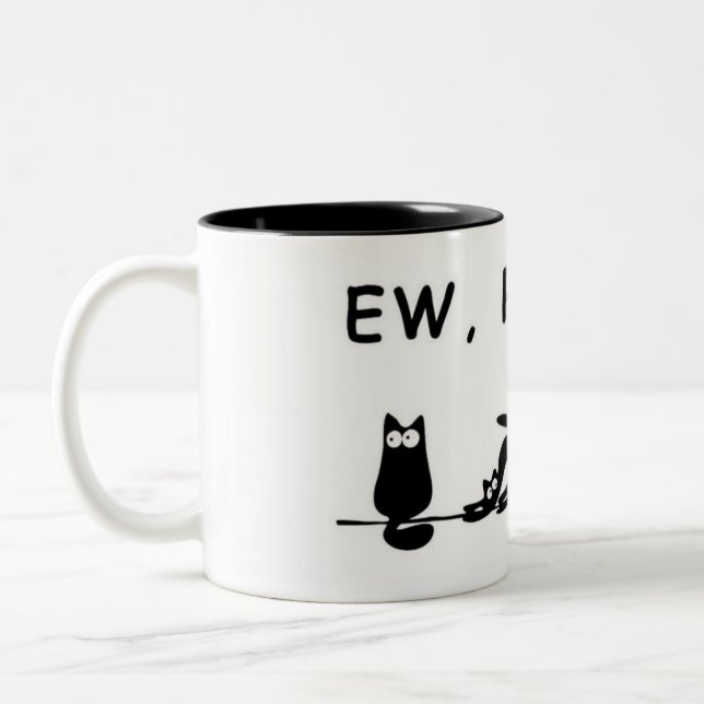 "Ew, People — Funny Cat Tasse" Zweifarbige Tasse (Links)
