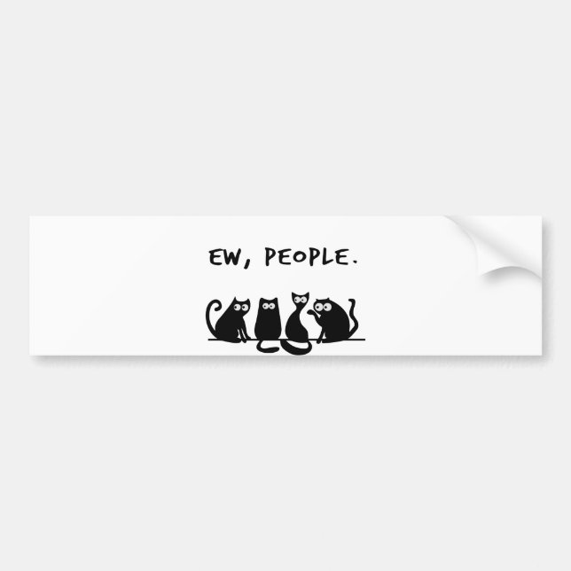 Ew People Funny Meowy Black Cats Autoaufkleber (Vorne)