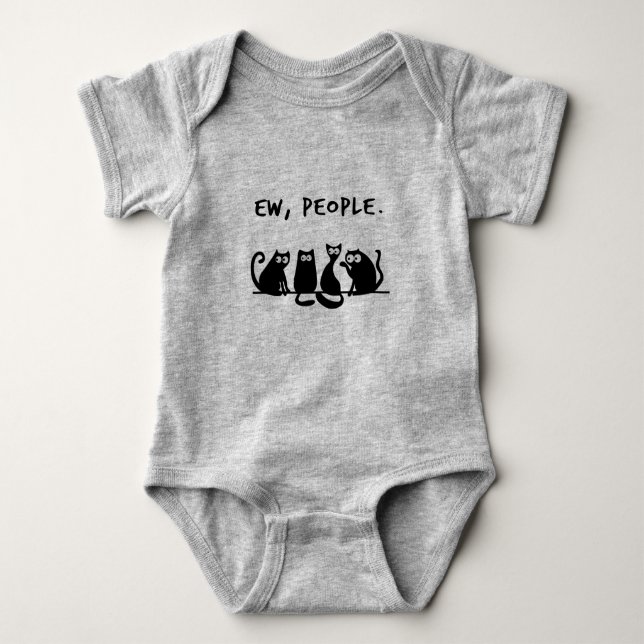 Ew People Funny Meowy Black Cats Baby Strampler (Vorderseite)