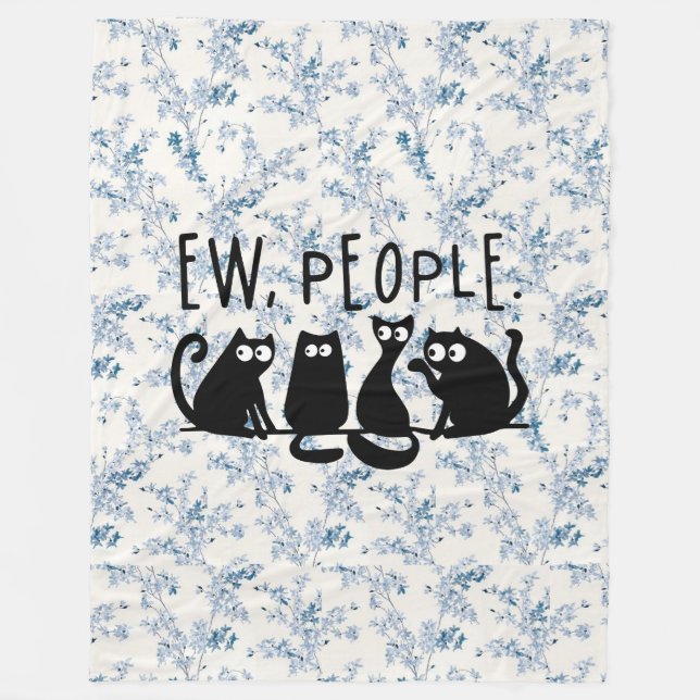 Ew People Funny Meowy Black Cats Fleecedecke (Vorderseite)