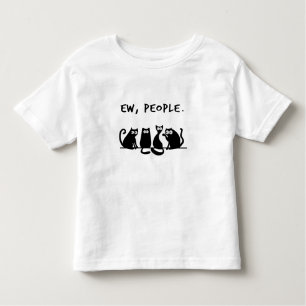 Ew People Funny Meowy Black Cats Kleinkind T-shirt