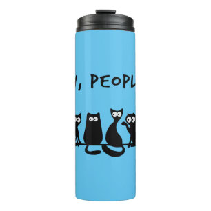 Ew People Funny Meowy Black Cats Thermosbecher
