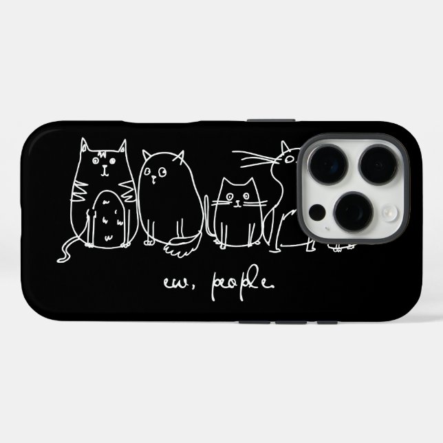 Ew, People Funny Meowy Cat Liebhaber Case-Mate iPhone Hülle (Rückseite (Horizontal))