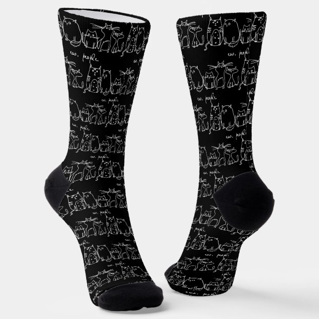 Ew, People Funny Meowy Cat Liebhaber Socken (Gewinkelt)