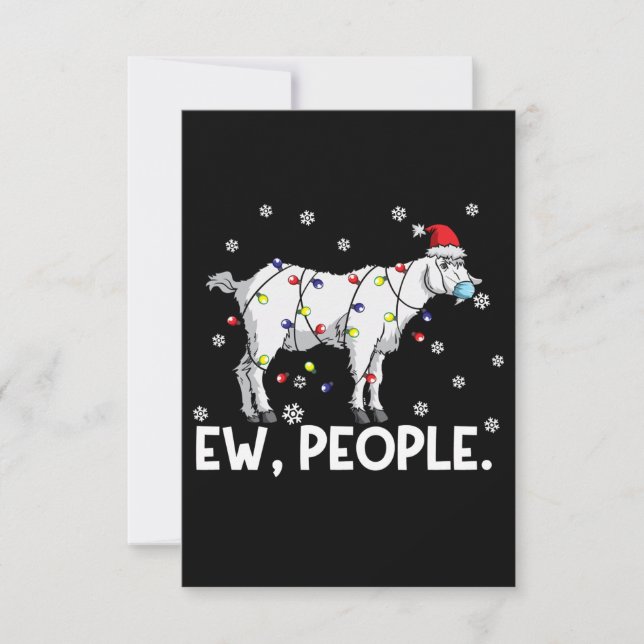 Ew People Goat Gift Santa Funny Goat Xmas Geschenk RSVP Karte (Vorderseite)