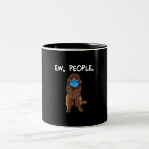 Ew People Newfie Dog Wear Face Mask Geschenk Zweifarbige Tasse