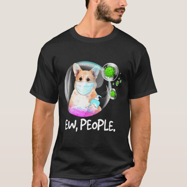 Ew People Pembroke Welsh Corgi Facemask Hund T-Shirt (Vorderseite)
