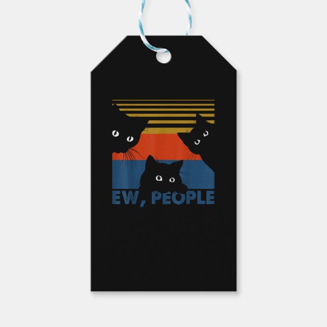 Ew People Retro Cat Funny Vintag Introvertierte Geschenkanhänger (Vorderseite)