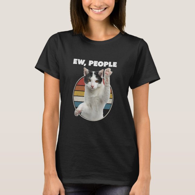 Ew People Retro Cat Meow Cat T-Shirt (Vorderseite)