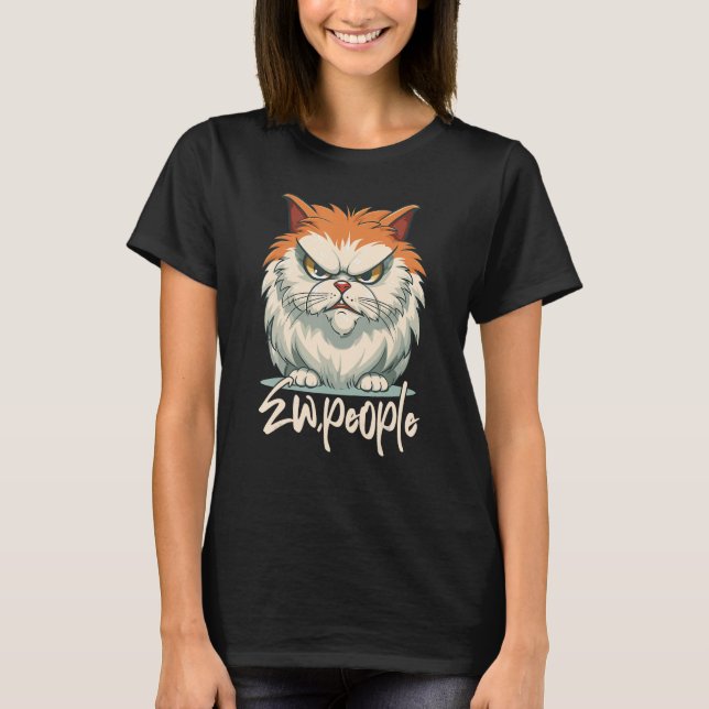 Ew People Retro Cat Vintag Cat T-Shirt (Vorderseite)