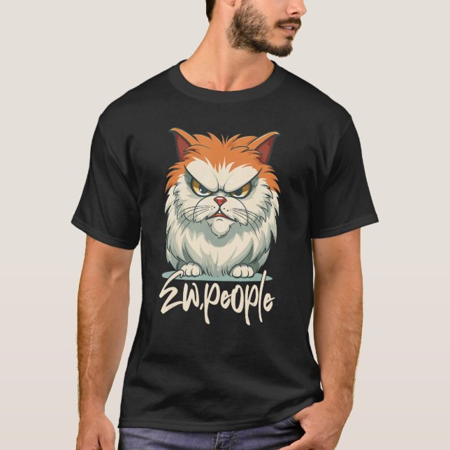 Ew People Retro Cat  Vintage  Cat T-Shirt (Vorderseite)