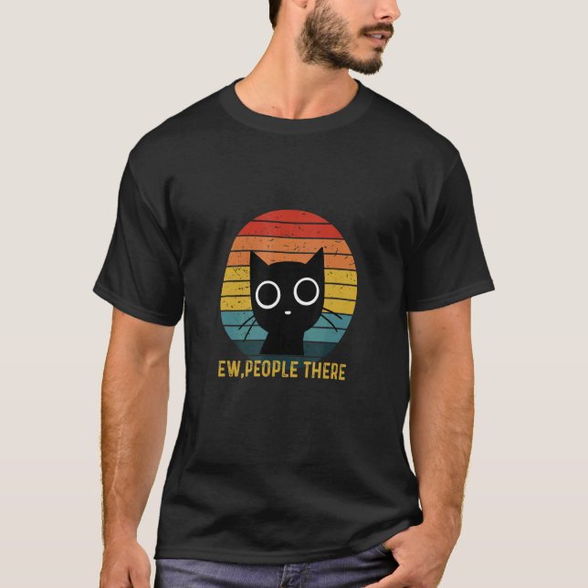 Ew People Retro Style  Cat T-Shirt (Vorderseite)