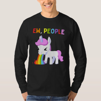 Ew People Unicorn Antisocial Rainbow T-Shirt