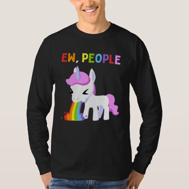 Ew People Unicorn Antisocial Rainbow T-Shirt (Vorderseite)
