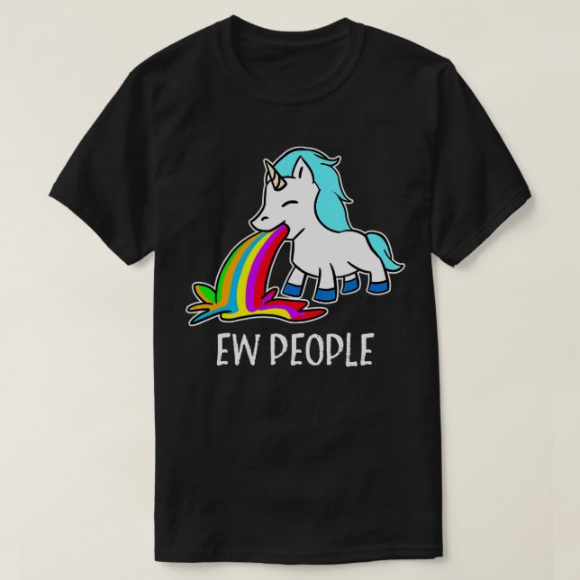 Ew People Unicorn Erbrechen Regenbogen Funny Intro T-Shirt (Design vorne)