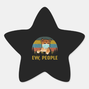 Ew People Vintage   Retro Akita Inu Hundegeschenk Stern-Aufkleber
