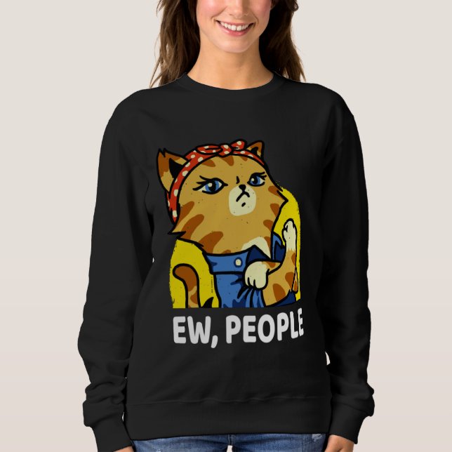ew people  womens meowy cat  Purrrsist Cat Kitty Sweatshirt (Vorderseite)