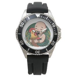eWatch Armbanduhr | Chloe Baby hugs the Rooster