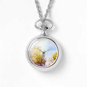 eWatch Frauen-Halskette coole Öko Design Armbanduhr