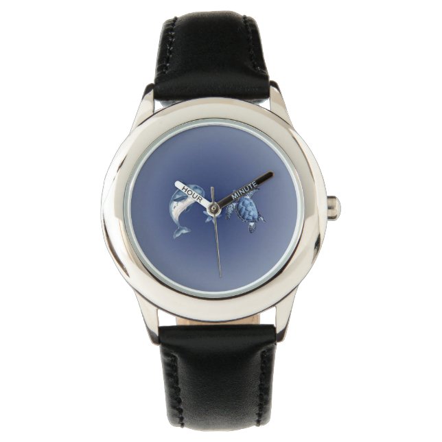 eWatch für Kinder mit Schildkröte und Dolphin | Oc Armbanduhr (Vorderseite)