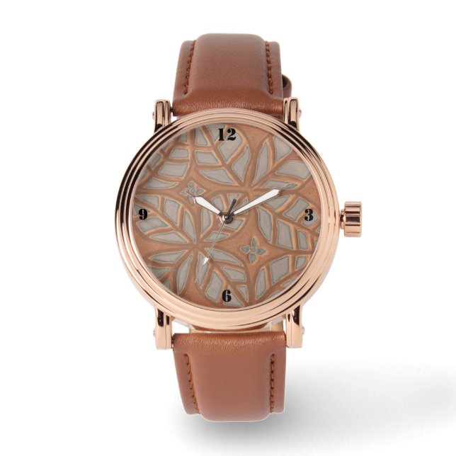 eWatch für Männer mit Rose, Gold und Kupfer Armbanduhr (Vorderseite)