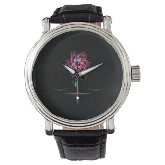 eWatch mit rosa und Lila Blume Armbanduhr
