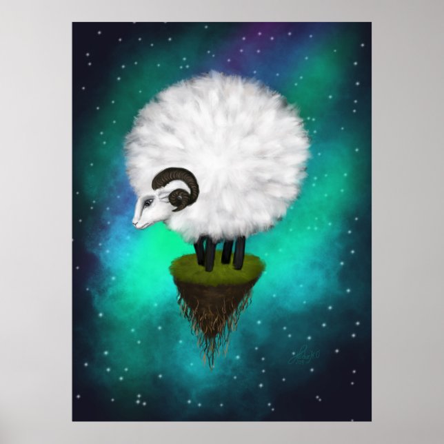 Ewe der Himmelskörper unter den Sternen Poster (Vorne)