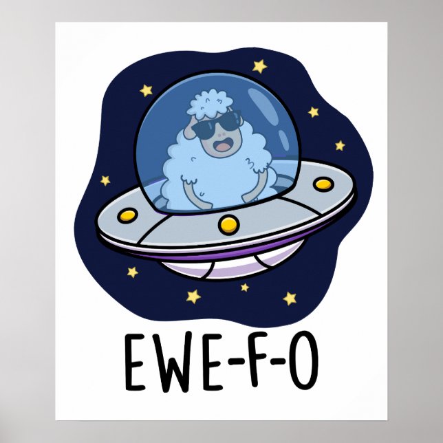 Ewe-F-O Funny UFO Pun Poster (Vorne)