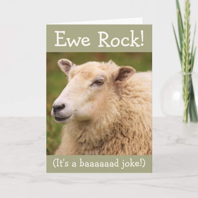 Ewe Rock! Geburtskarte der Schafe Karte (Vorderseite)