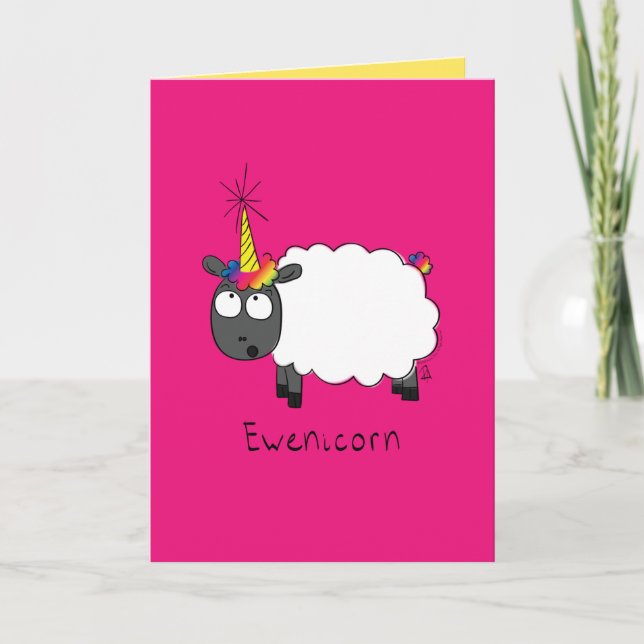 Ewenicorn - Funny Sheep Unicorn Grußkarte Karte (Vorderseite)