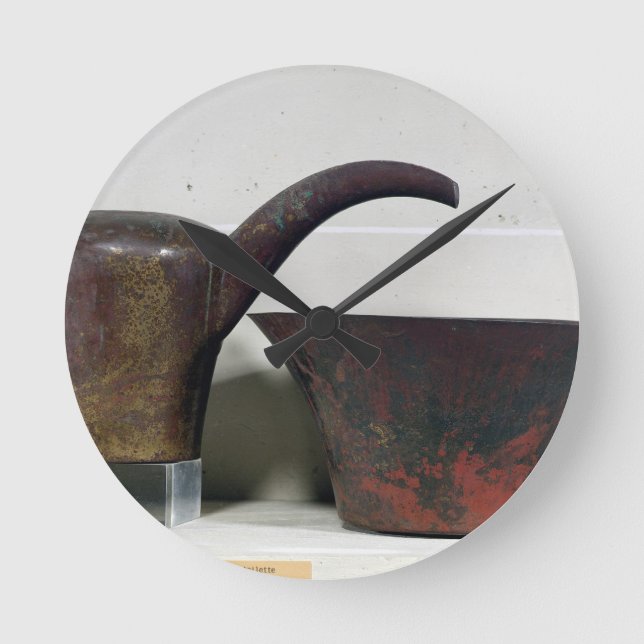 Ewer und Becken (Kupfer) Runde Wanduhr (Vorderseite)