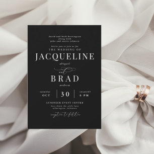 Ewig die Euren Schwarze elegante Eltern Hochzeit Einladung