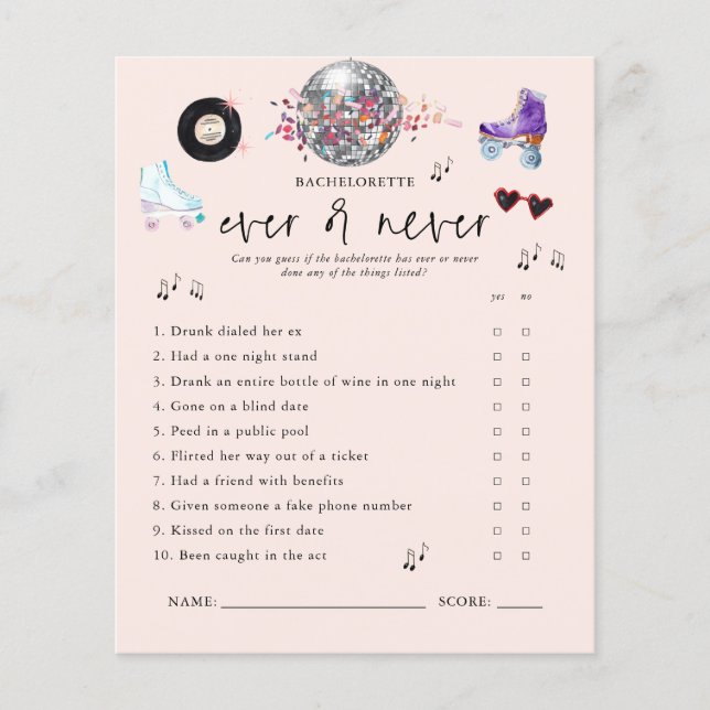 Ewig oder nie | Roller Skaten Bachelorette Game (Vorderseite)