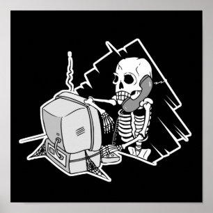 ewig Skelett auf Hold-Tech-Unterstützung Poster