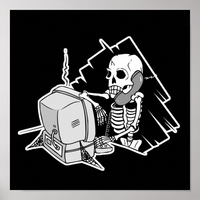 ewig Skelett auf Hold-Tech-Unterstützung Poster (Vorne)
