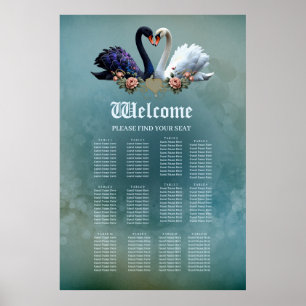 Ewige Anleihe, Schwarze und Weiße Schwäne in Liebe Poster