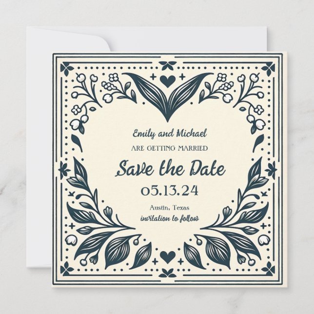 Ewige Blooms Save the Date Einladung (Vorderseite)