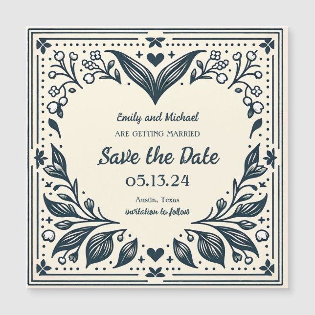 Ewige Blooms Save the Date Magnetkarte (Vorderseite)