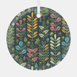 Ewige Blüten: HandGezeichnet Blumeneleganz Ornament Aus Glas