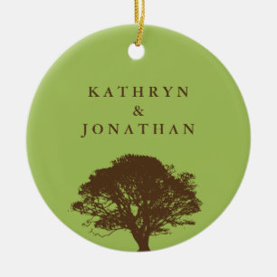 Ewige Eichenbaumstimmung Grüner Feiertagskeepake Keramik Ornament