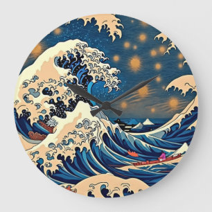 Ewige Eleganz: Groovy Retro Wave Große Wanduhr